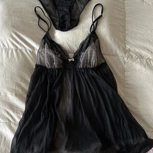 Victoria's Secret Black Lace Chemise